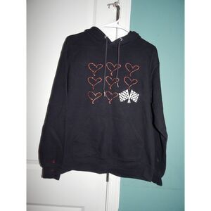 FRUIT OF THE LOOM women's junior's medium car racing graphic hoodie sweatshirt